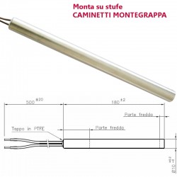Resistenza Candeletta Stufa a Pellet 10mm 320W 180mm Montegrappa